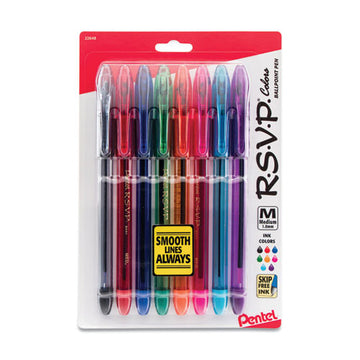 Pentel® R.s.v.p. Ballpoint Pen, Stick, Medium 1 Mm, Assorted Ink And Barrel Colors, 8-pack freeshipping - TVN Wholesale